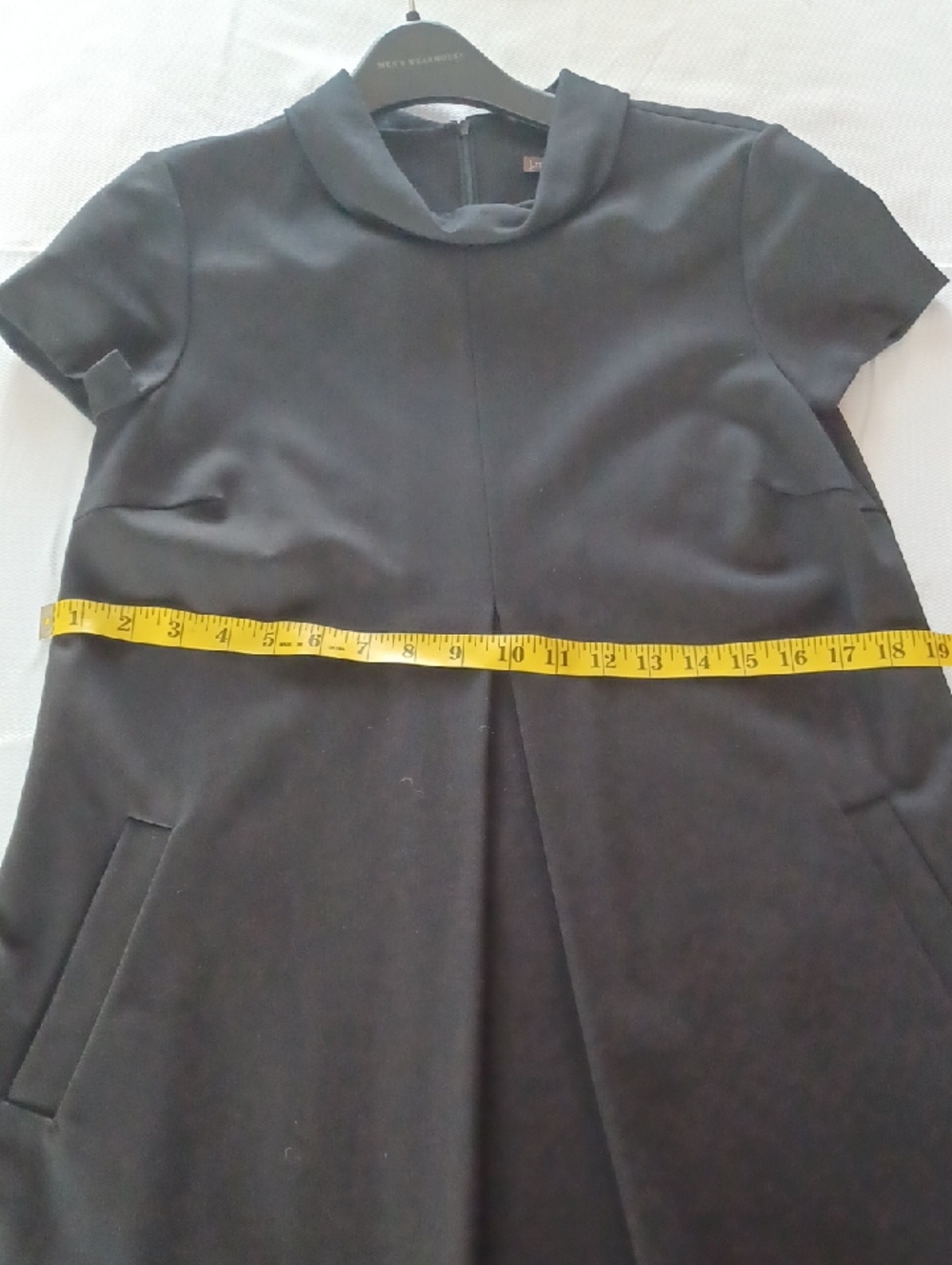 J. McLaughlin Black Mock-Neck A-Line Mini Dress with Pockets - Picture 3 of 8